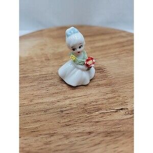 Vintage Napcoware Miniature Bone China Flower Girl Figurine 2"